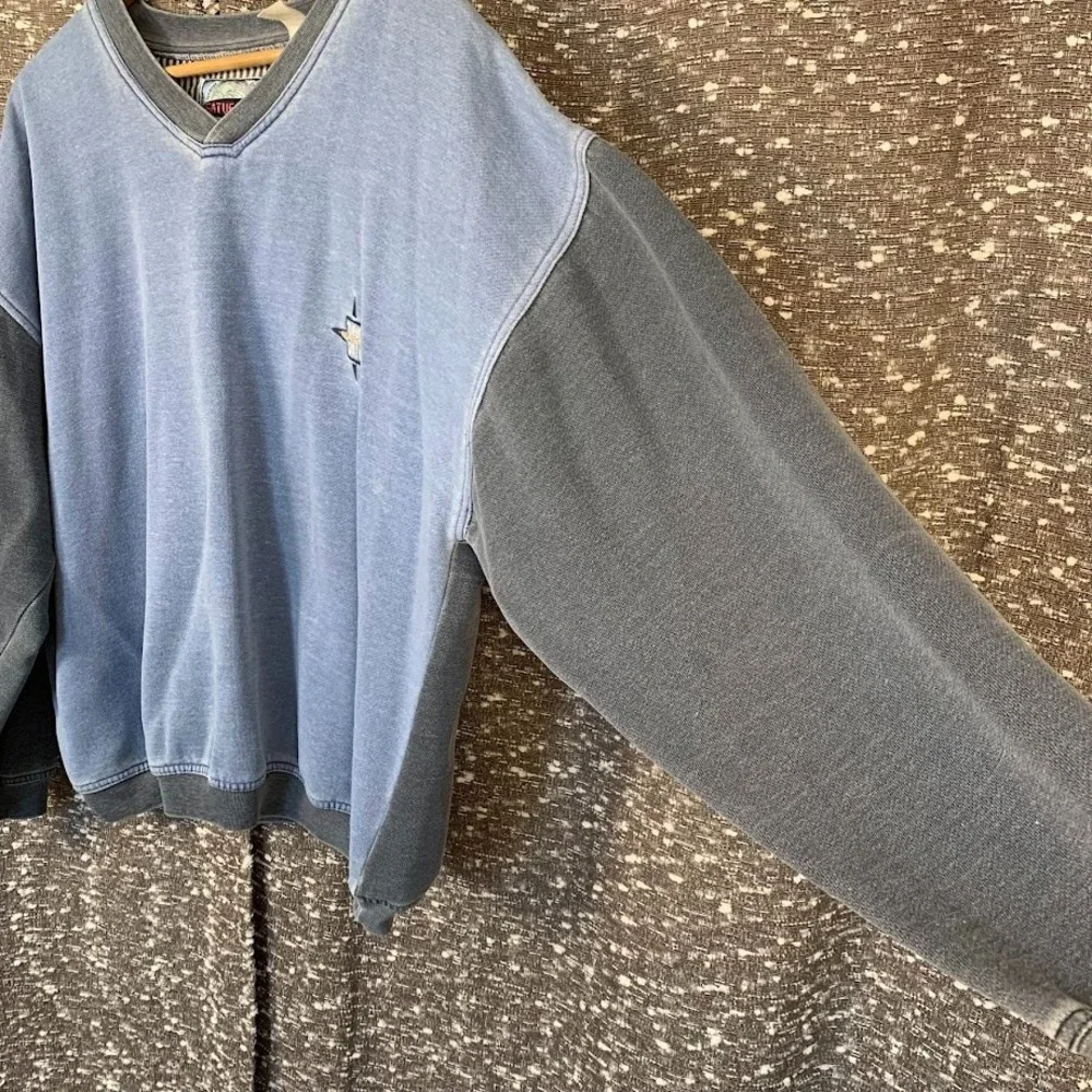 Vintage Y2K Saturdays Blue/Gray Pullover‎ Sweatshirt Embroidered Skate Mens
